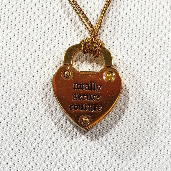 RETIRED JUICY COUTURE NWT HEART LOCK PENDENT NECKLACE - Picture 5 of 6